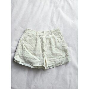 FRAME White Linen Blend Shorts Size 2 Women